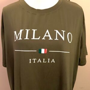 Milano Italia Olive Green Graphic T-Shirt